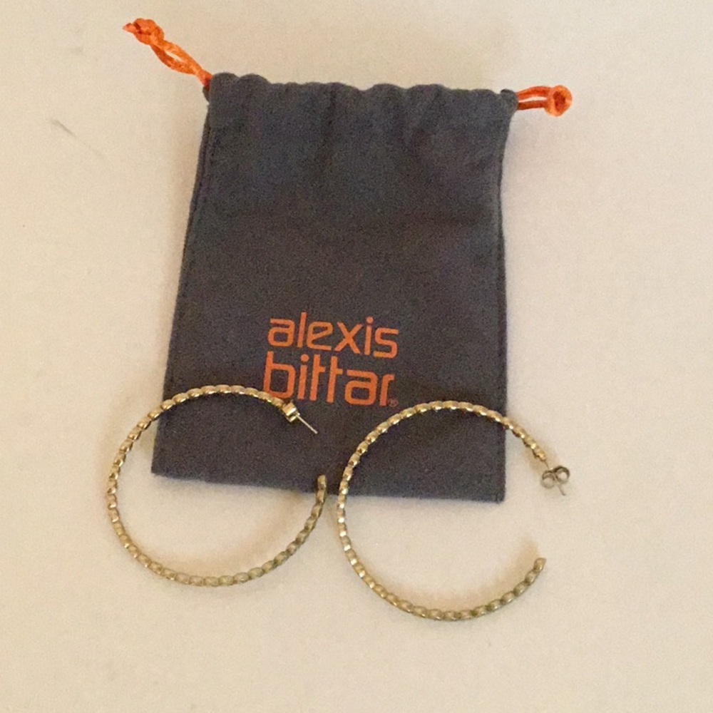 Alexis Bittar Gold Tone Hoop Earrings